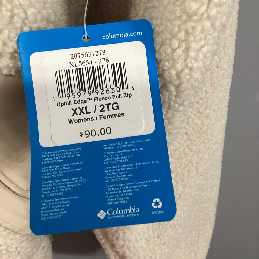 Columbia Uphill Edge Fleece Full Zip Jacket Womens XXL Ancient Fossil XL5654-278 - Picture 4 of 9